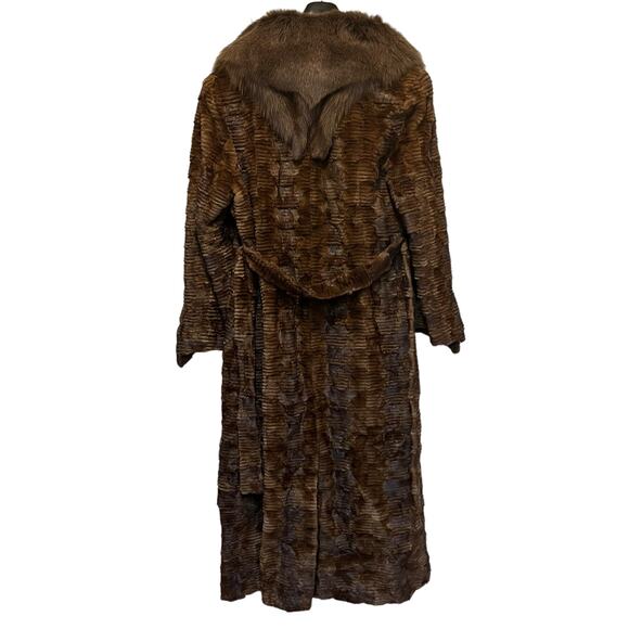 Vintage Filimegas Brown Mink Long Fur Winter Coat Size Medium - Picture 12 of 16